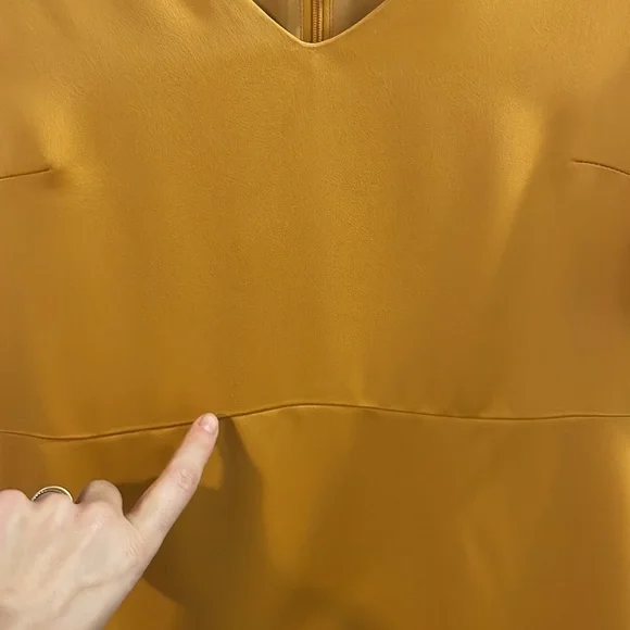 Banana Republic Satin Marigold Flutter Midi Dress with Sleeves, size 2. - Picture 5 of 6